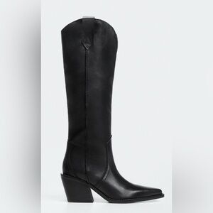 Mango western knee high boot 7 black